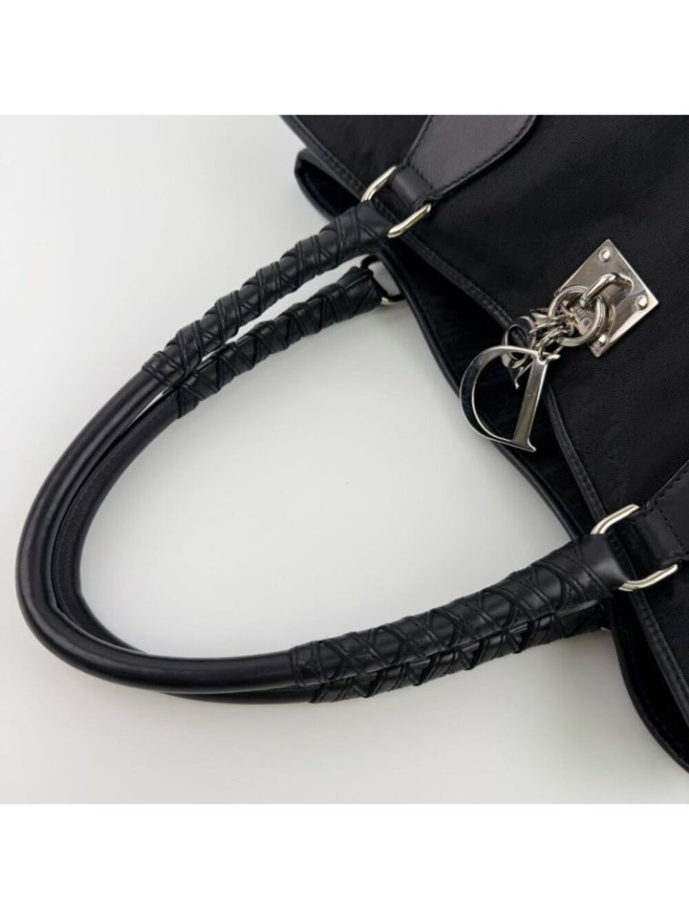 Dior Tote Black Nylon Canvas Vintage - Picture 14 of 15